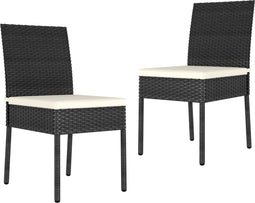 vidaXL - Tuinstoelen - 2 - st - poly - rattan - zwart