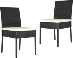 vidaXL - Tuinstoelen - 2 - st - poly - rattan - zwart