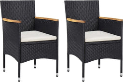 vidaXL - Tuinstoelen - 2 - st - poly - rattan - zwart