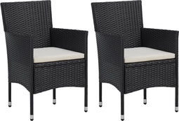 vidaXL - Tuinstoelen - 2 - st - poly - rattan - zwart