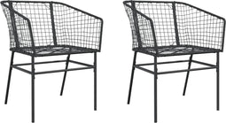 vidaXL - Tuinstoelen - 2 - st - poly - rattan - zwart