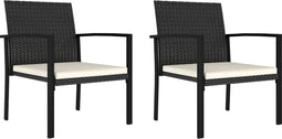vidaXL - Tuinstoelen - 2 - st - poly - rattan - zwart