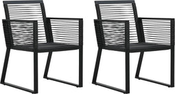 vidaXL - Tuinstoelen - 2 - st - PVC-rattan - zwart