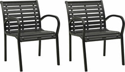 vidaXL - Tuinstoelen - 2 - st - staal - en - HKC - zwart