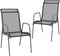 vidaXL - Tuinstoelen - 2 - st - staal - en - textileen - zwart