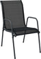 vidaXL - Tuinstoelen - 2 - st - staal - en - textileen - zwart