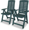 vidaXL - Tuinstoelen - 2 - st - verstelbaar - kunststof - groen