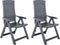 vidaXL - Tuinstoelen - 2 - st - verstelbaar - kunststof - antracietkleurig