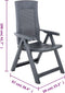 vidaXL - Tuinstoelen - 2 - st - verstelbaar - kunststof - antracietkleurig