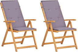 vidaXL - Tuinstoelen - 2 - st - verstelbaar - massief - acaciahout - bruin