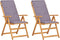 vidaXL - Tuinstoelen - 2 - st - verstelbaar - massief - acaciahout - bruin