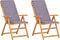 vidaXL - Tuinstoelen - 2 - st - verstelbaar - massief - acaciahout - bruin