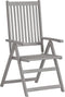 vidaXL - Tuinstoelen - 2 - st - verstelbaar - massief - acaciahout - grijs