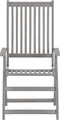 vidaXL - Tuinstoelen - 2 - st - verstelbaar - massief - acaciahout - grijs
