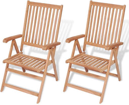 vidaXL - Tuinstoelen - 2 - st - verstelbaar - massief - teakhout