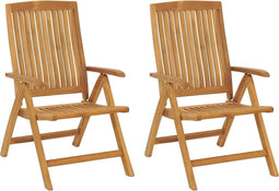 vidaXL - Tuinstoelen - 2 - st - verstelbaar - massief - teakhout