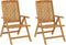 vidaXL - Tuinstoelen - 2 - st - verstelbaar - massief - teakhout