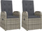 vidaXL - Tuinstoelen - 2 - st - verstelbaar - met - kussens - poly - rattan - grijs