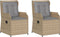 vidaXL - Tuinstoelen - 2 - st - verstelbaar - met - kussens - poly - rattan - beige