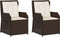 vidaXL - Tuinstoelen - 2 - st - verstelbaar - met - kussens - poly - rattan - bruin