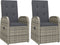 vidaXL - Tuinstoelen - 2 - st - verstelbaar - met - kussens - poly - rattan - grijs