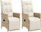 vidaXL - Tuinstoelen - 2 - st - verstelbaar - met - kussens - poly - rattan - beige