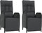 vidaXL - Tuinstoelen - 2 - st - verstelbaar - met - kussens - poly - rattan - zwart