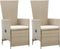 vidaXL - Tuinstoelen - 2 - st - verstelbaar - met - kussens - poly - rattan - beige