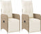 vidaXL - Tuinstoelen - 2 - st - verstelbaar - met - kussens - poly - rattan - beige