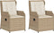 vidaXL - Tuinstoelen - 2 - st - verstelbaar - met - kussens - poly - rattan - beige
