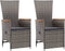 vidaXL - Tuinstoelen - 2 - st - verstelbaar - met - kussens - poly - rattan - grijs
