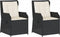 vidaXL - Tuinstoelen - 2 - st - verstelbaar - met - kussens - poly - rattan - zwart