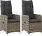 vidaXL - Tuinstoelen - 2 - st - verstelbaar - met - kussens - poly - rattan - grijs