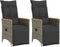vidaXL - Tuinstoelen - 2 - st - verstelbaar - met - kussens - poly - rattan - grijs