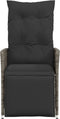 vidaXL - Tuinstoelen - 2 - st - verstelbaar - met - kussens - poly - rattan - grijs