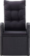 vidaXL - Tuinstoelen - 2 - st - verstelbaar - met - kussens - poly - rattan - zwart