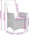 vidaXL - Tuinstoelen - 2 - st - verstelbaar - met - kussens - poly - rattan - zwart