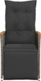 vidaXL - Tuinstoelen - 2 - st - verstelbaar - met - kussens - poly - rattan - grijs