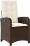 vidaXL - Tuinstoelen - 2 - st - verstelbaar - met - kussens - poly - rattan - bruin