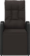 vidaXL - Tuinstoelen - 2 - st - verstelbaar - met - kussens - poly - rattan - zwart