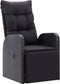 vidaXL - Tuinstoelen - 2 - st - verstelbaar - met - kussens - poly - rattan - zwart