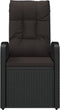 vidaXL - Tuinstoelen - 2 - st - verstelbaar - met - kussens - poly - rattan - zwart