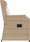 vidaXL - Tuinstoelen - 2 - st - verstelbaar - met - kussens - poly - rattan - beige