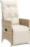 vidaXL - Tuinstoelen - 2 - st - verstelbaar - met - kussens - poly - rattan - beige
