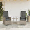 vidaXL - Tuinstoelen - 2 - st - verstelbaar - met - kussens - poly - rattan - grijs