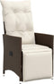 vidaXL - Tuinstoelen - 2 - st - verstelbaar - met - kussens - poly - rattan - bruin