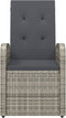vidaXL - Tuinstoelen - 2 - st - verstelbaar - met - kussens - poly - rattan - grijs