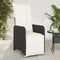 vidaXL - Tuinstoelen - 2 - st - verstelbaar - met - kussens - poly - rattan - zwart