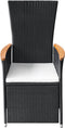 vidaXL - Tuinstoelen - 2 - st - verstelbaar - met - kussens - poly - rattan - zwart
