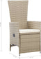 vidaXL - Tuinstoelen - 2 - st - verstelbaar - met - kussens - poly - rattan - beige